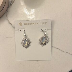 Kendra Scott Silver and White Floral Stud Earrings